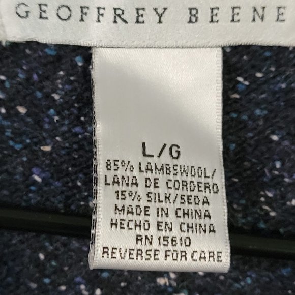 NWOT Blue Geoffrey Beene Silk and Lambswool Men's Sweater Size Large - Picture 3 of 4